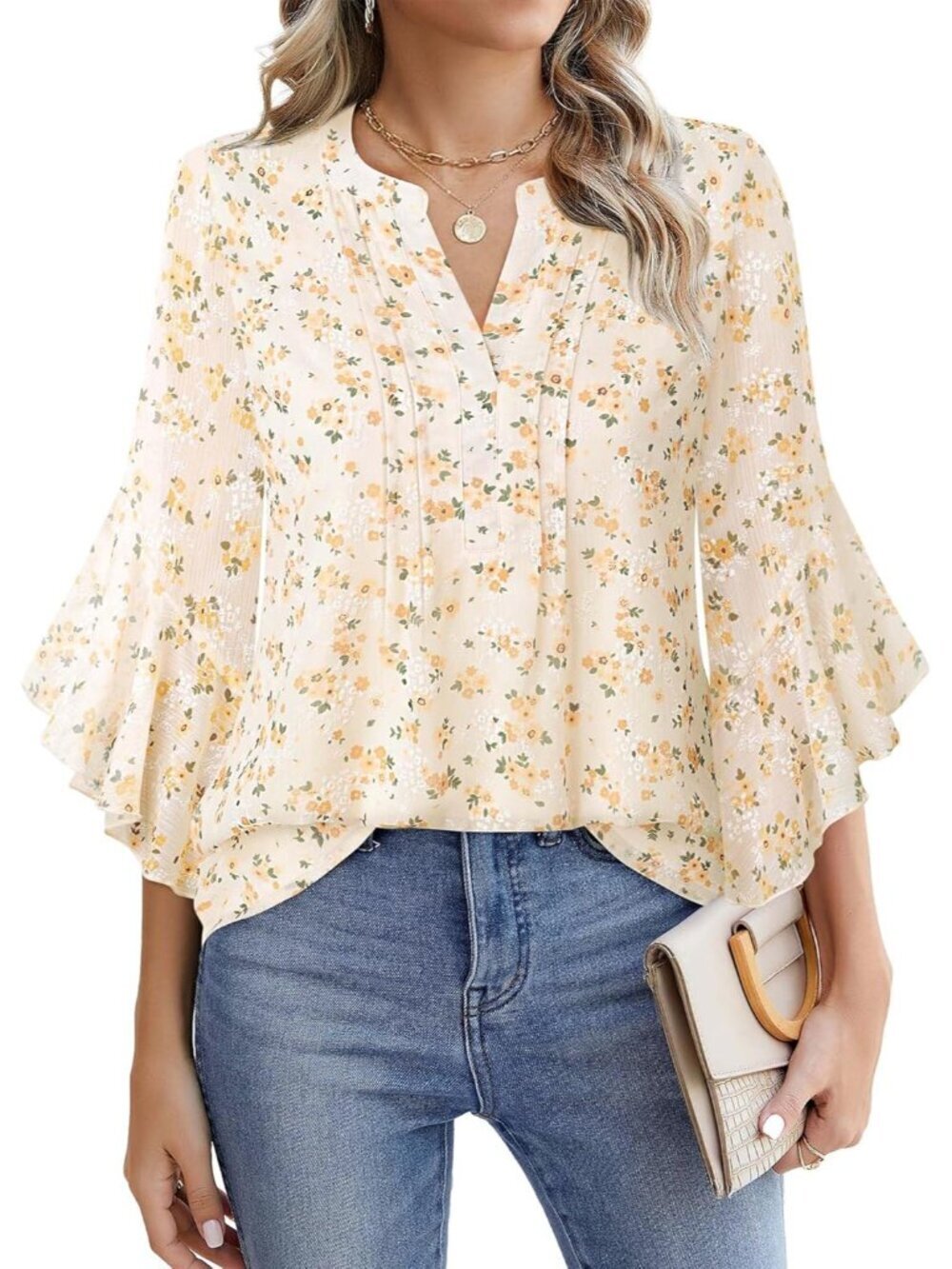 Women's 3/4 Sleeve Dressy Casual Top